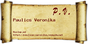 Paulics Veronika névjegykártya